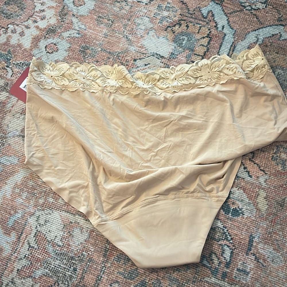 ANTI By Proof 2 Lace Trim High Rise Leak Resistant Briefs 3X Nude/Brown - Picture 5 of 7